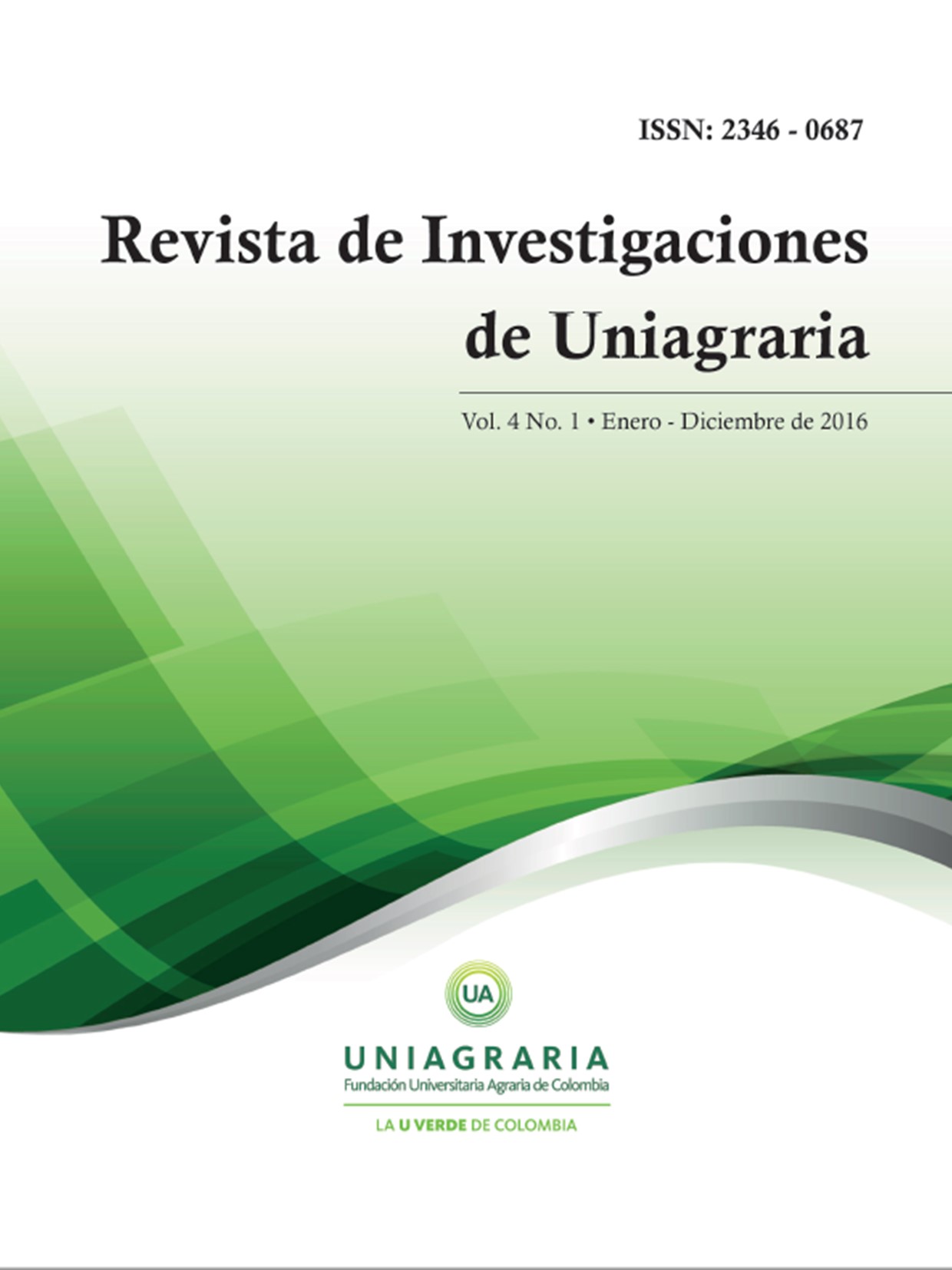 REVISTA DE INVESTIGACIONES DE UNIAGRARIA Vol. 4 Enero-diciembre 2016